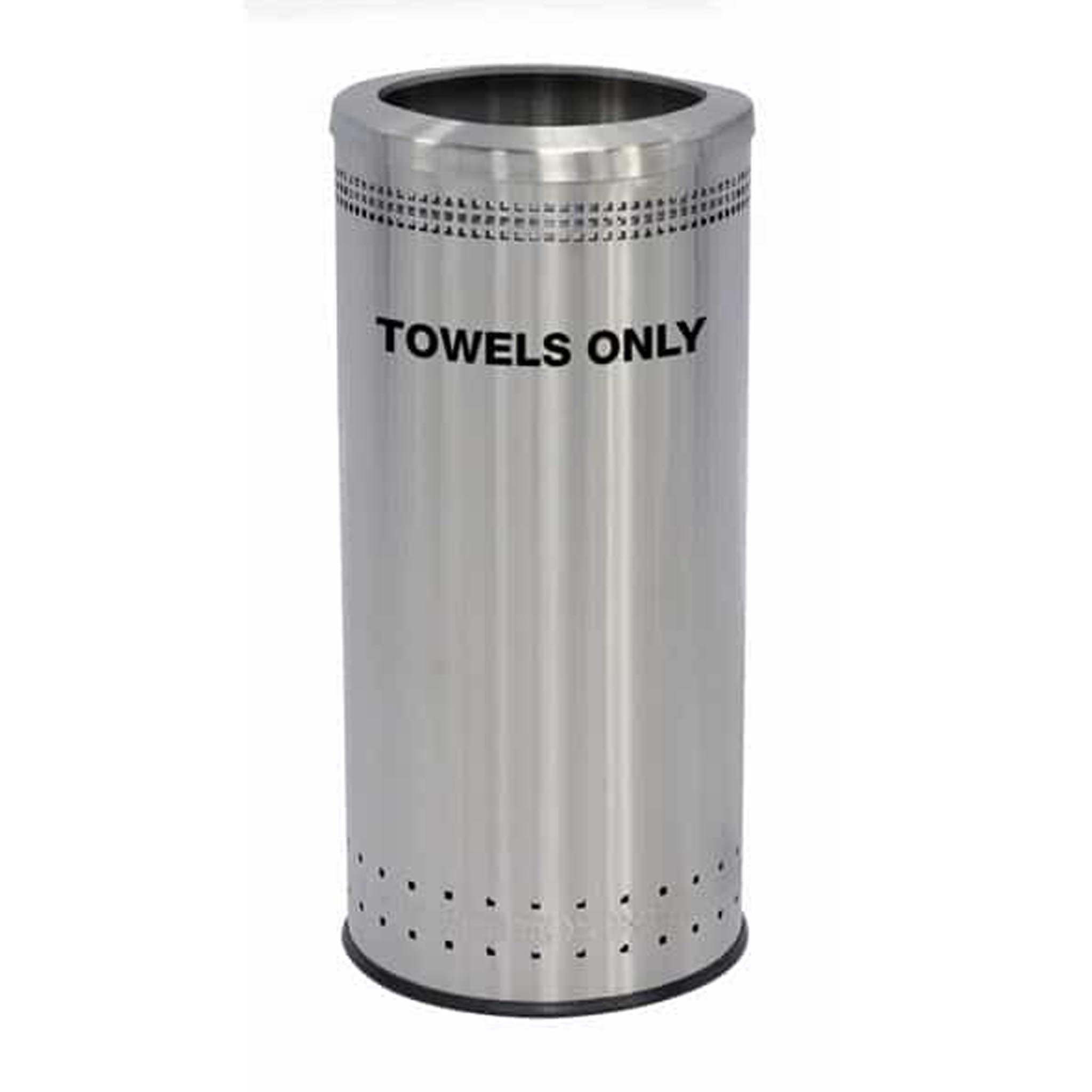 Precision Series® Imprinted Towel Container, 25-Gallon Round, Open-Top Lid