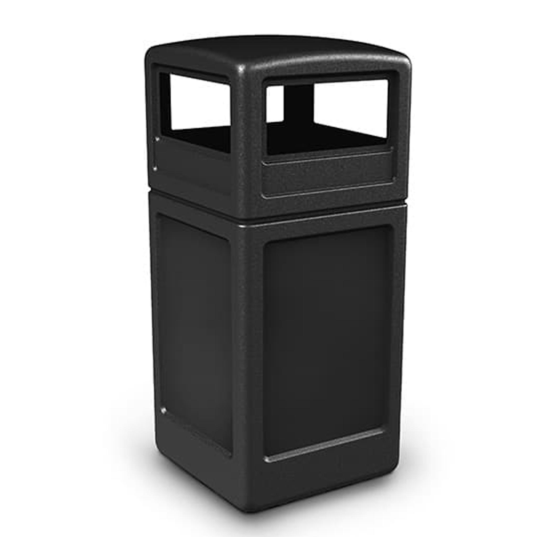 Commercial Zone 737101 PolyTec 30 Gallon Black Hexagonal Waste Container  with Open Top