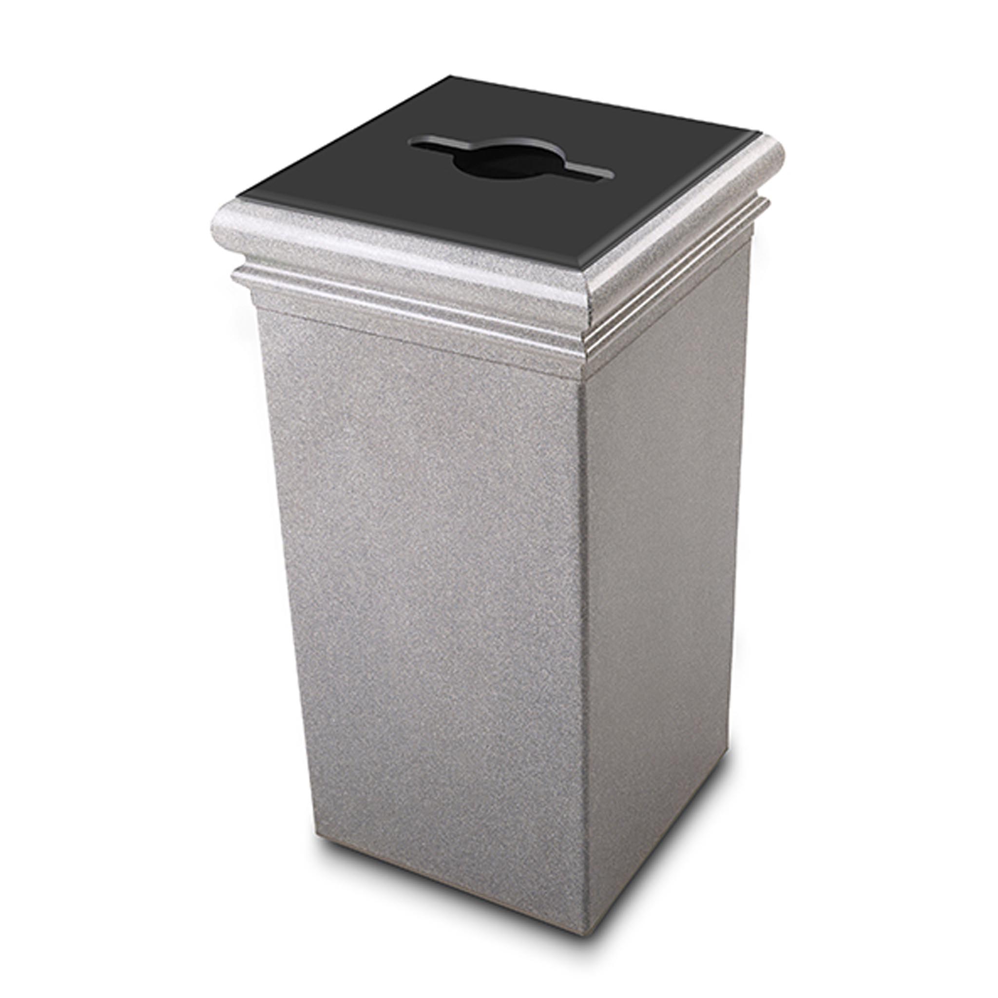 30 Gallon Stainless Steel Outdoor Trash Can, Open Top Garbage Can
