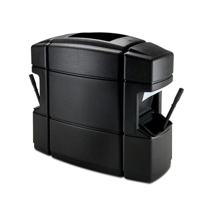 Fiji Waste and Windshield Service Center, 40-Gallon Square, Double-sided, Open-Top Lid