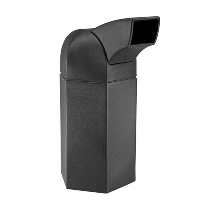 PolyTec™ Black Trash Container, 50-Gallon X-Large Hex, Drive-Thru Lid