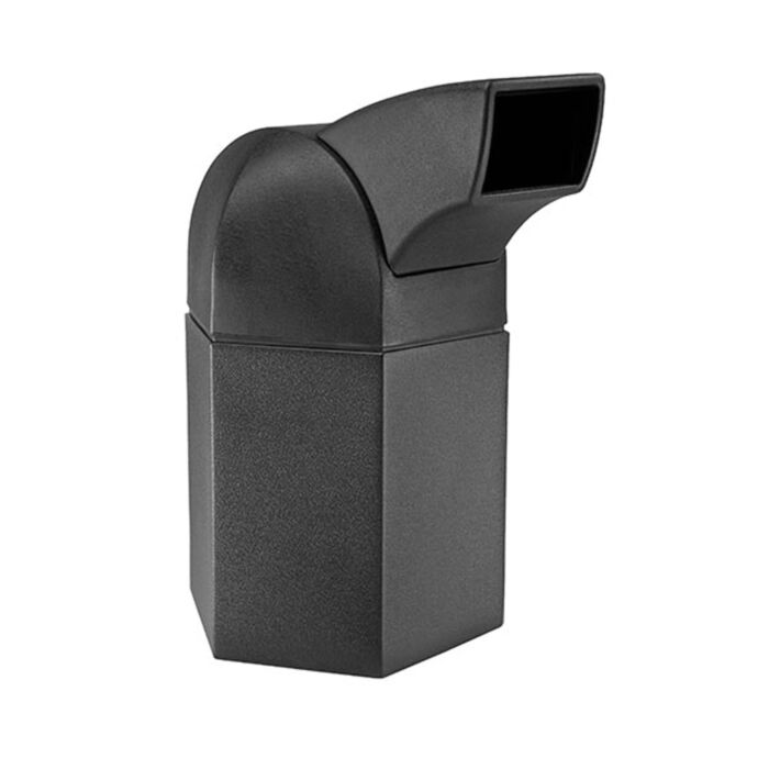 PolyTec™ Black Trash Container, 45-Gallon Large Hex, Drive-Thru Lid