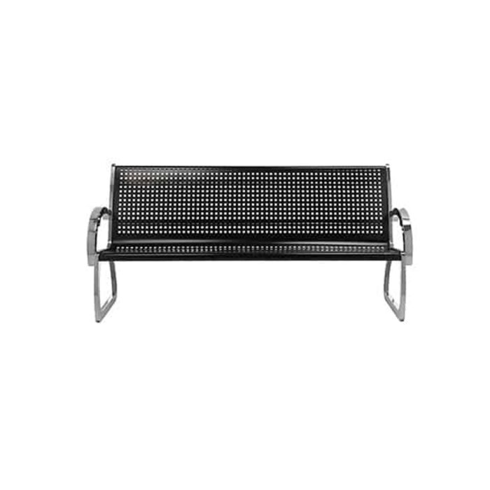 Parkview Black and Stainless Steel Skyline Bench, 4-Foot