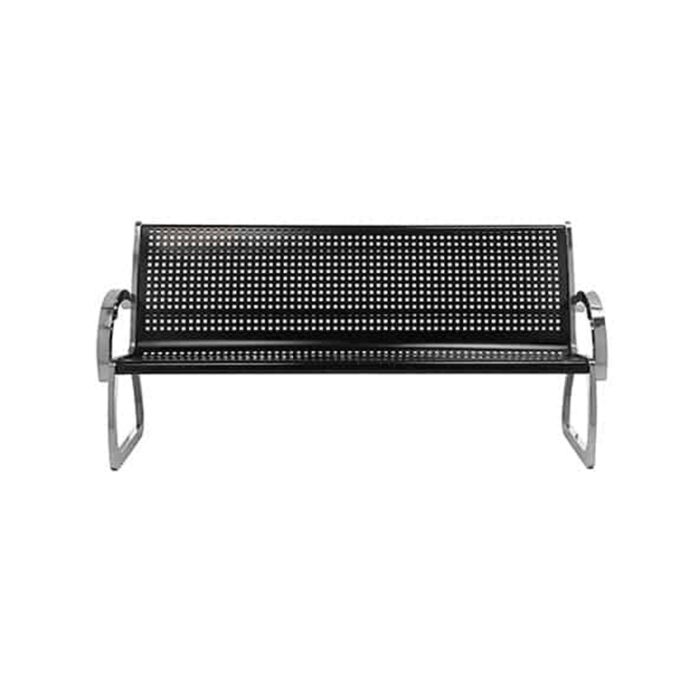 Parkview Black and Stainless Steel Skyline Bench, 6-Foot