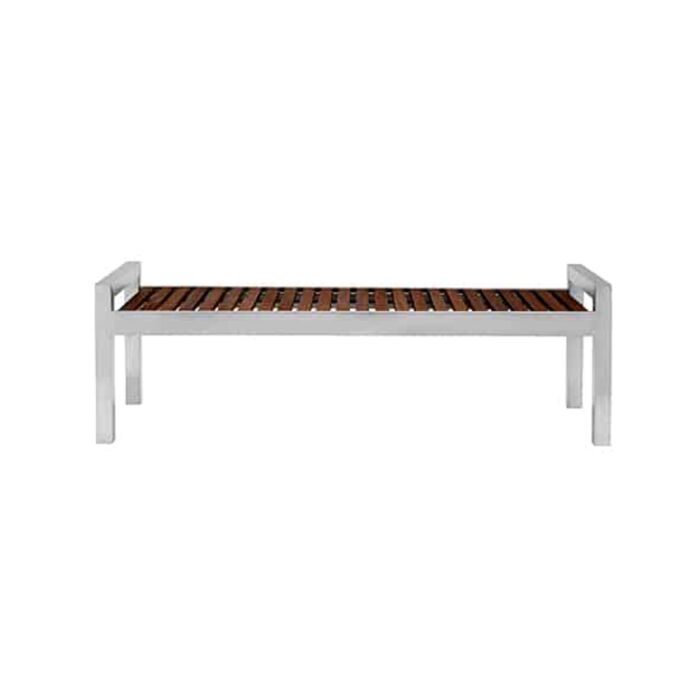 ModTec™ Woodgrain and Stainless Steel Skyline Bench, 5-Foot