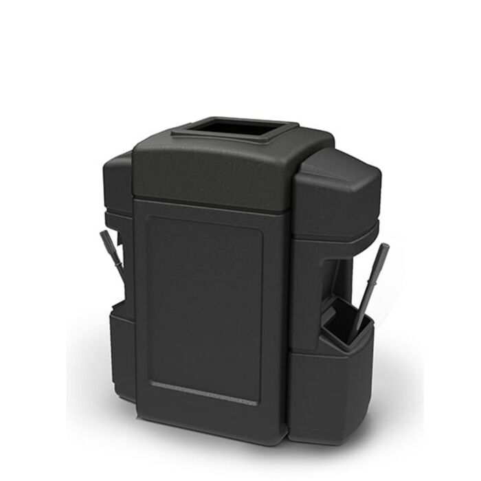 Aruba Waste and Windshield Service Center, 42-Gallon Square, Double-Sided, Open-Top Lid