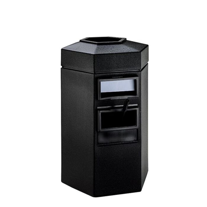 Bermuda Waste and Windshield Service Center, 45-Gallon Hex, Single-Sided, Open-Top Lid