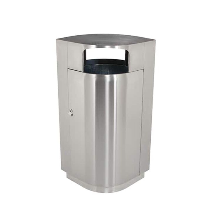 Precision Series® Stainless Steel Trash Container 40-Gallon Leaf Shaped, Dome Lid