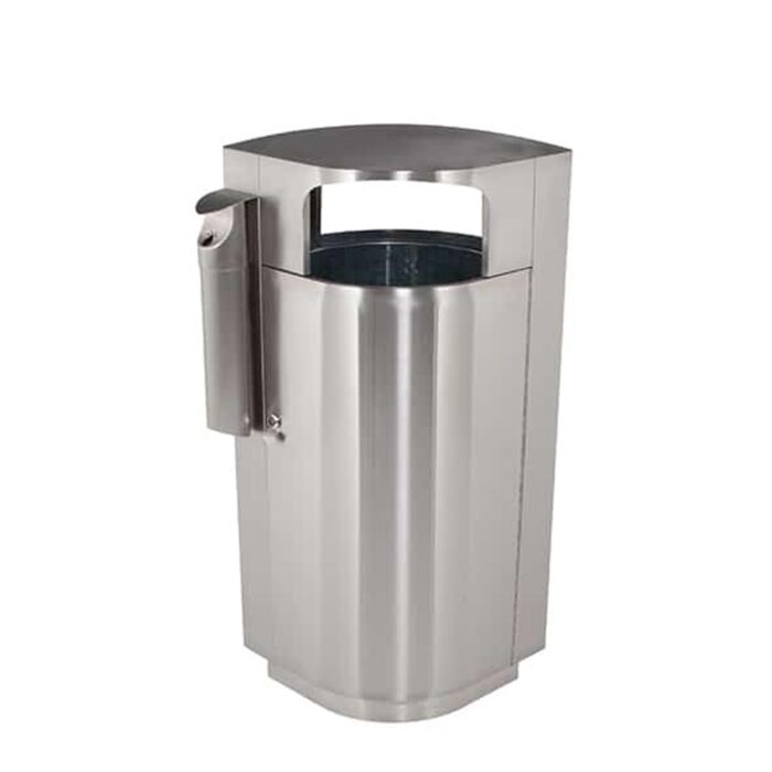 Precision Series® Trash Container 40-Gallon Leaf-Shaped, Dome Lid, Cigarette Receptacle