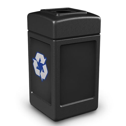 PolyTec™ Recycling Container, 42Gallon Square, Mixed Recycling Lid