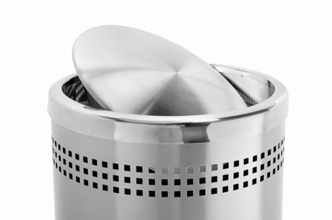 13 Gallon Rectangular Swivel Lid Stainless Trash Can Precision Series 780829