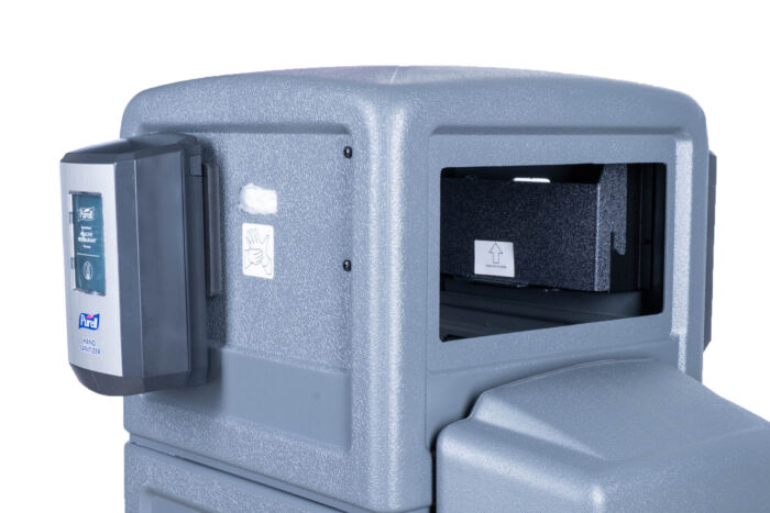 Aruba Waste and Windshield Service Center, 42-Gallon Square, Single-Sided, Clean Station Dome Lid - Image 4