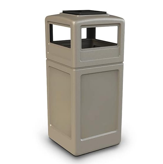 39 Gallon Commercial Stainless Steel Trash Can with Ashtray