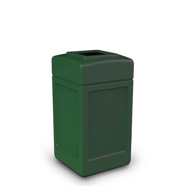 Commercial Zone 737101 PolyTec 30 Gallon Black Hexagonal Waste Container  with Open Top