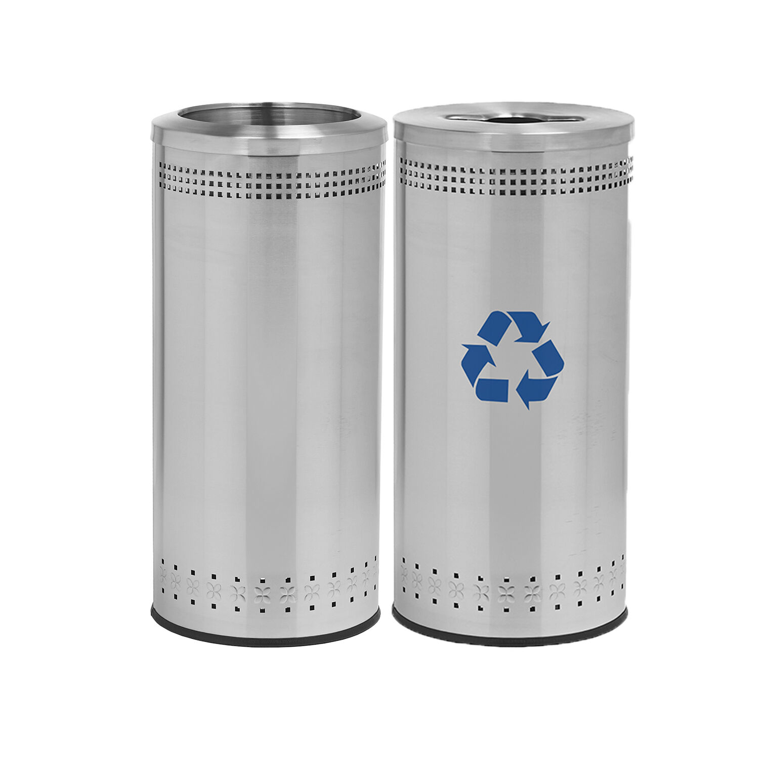 Precision Series® Imprinted Trash and Recycling Containers, Stainless