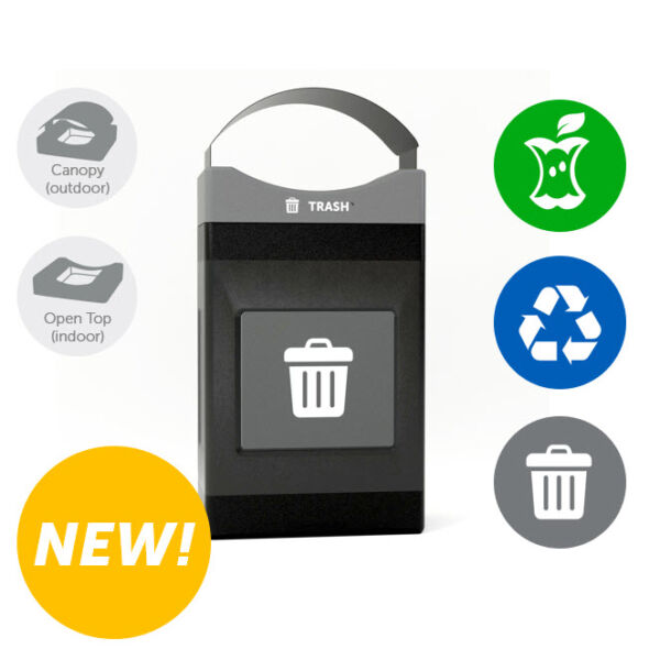 Avante™ Series, Black Trash/Recycling/Composting Container, 30-gallon ...
