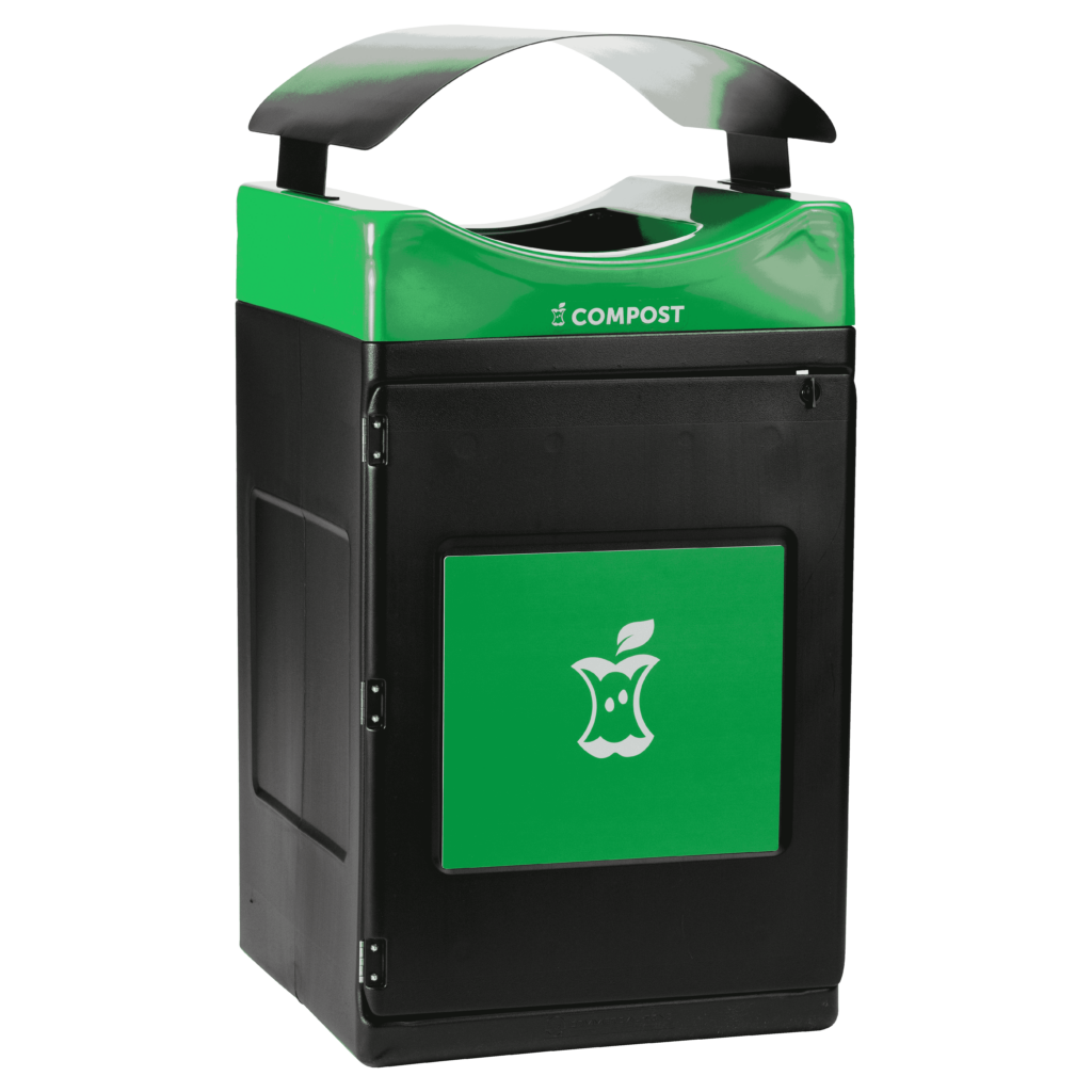 Avante™ Series, Black Trash/Recycling/Composting Container, 55-gallon ...