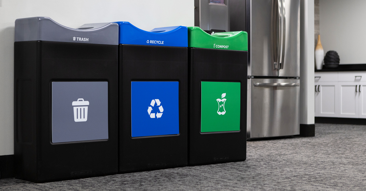 Avante Series receptacles in an office kitchen area