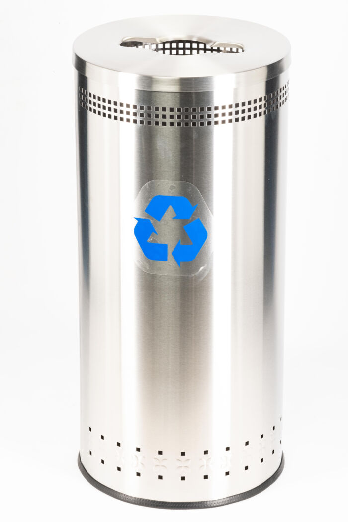 Precision Series® Imprinted Recycling Container, 25-Gallon Round, Open-Top Lid - Image 5