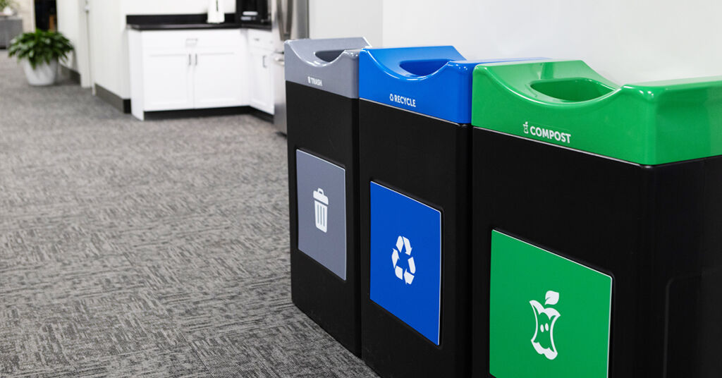 multi-stream receptacles inside of an office building